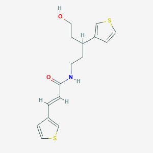 molecular formula C16H19NO2S2 B2936154 (E)-N-(5-羟基-3-(噻吩-3-基)戊基)-3-(噻吩-3-基)丙烯酰胺 CAS No. 2035008-36-5