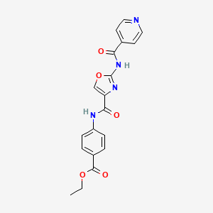 Ethyl 4-(2-(isonicotinamido)oxazole-4-carboxamido)benzoate