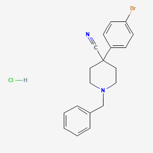 1-Benzyl-4-(4-bromophenyl)piperidine-4-carbonitrile;hydrochloride