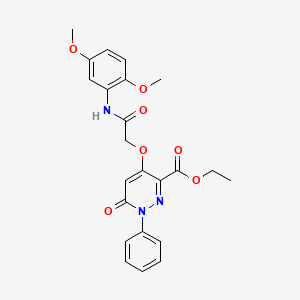 Ethyl 4-(2-((2,5-dimethoxyphenyl)amino)-2-oxoethoxy)-6-oxo-1-phenyl-1,6-dihydropyridazine-3-carboxylate