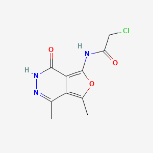 molecular formula C10H10ClN3O3 B2936178 2-chloro-N-(1,7-dimethyl-4-oxo-3,4-dihydrofuro[3,4-d]pyridazin-5-yl)acetamide CAS No. 852389-06-1