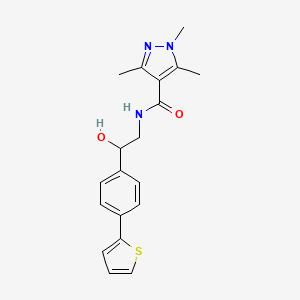 N-[2-Hydroxy-2-(4-thiophen-2-ylphenyl)ethyl]-1,3,5-trimethylpyrazole-4-carboxamide