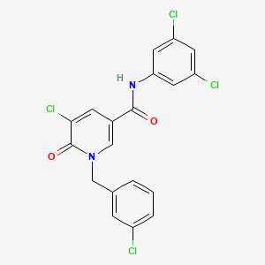 molecular formula C19H12Cl4N2O2 B2936183 5-chloro-1-(3-chlorobenzyl)-N-(3,5-dichlorophenyl)-6-oxo-1,6-dihydro-3-pyridinecarboxamide CAS No. 338977-41-6