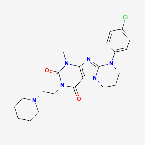 9-(4-chlorophenyl)-1-methyl-3-(2-(piperidin-1-yl)ethyl)-6,7,8,9-tetrahydropyrimido[2,1-f]purine-2,4(1H,3H)-dione