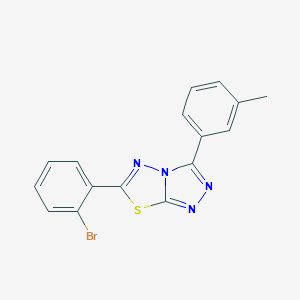 molecular formula C16H11BrN4S B293619 6-(2-Bromophenyl)-3-(3-methylphenyl)[1,2,4]triazolo[3,4-b][1,3,4]thiadiazole 