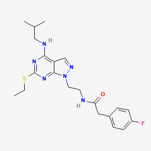 N-(2-(6-(ethylthio)-4-(isobutylamino)-1H-pyrazolo[3,4-d]pyrimidin-1-yl)ethyl)-2-(4-fluorophenyl)acetamide