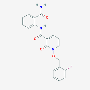 molecular formula C20H16FN3O4 B2936194 N-(2-carbamoylphenyl)-1-[(2-fluorophenyl)methoxy]-2-oxopyridine-3-carboxamide CAS No. 868679-28-1