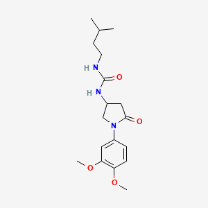 molecular formula C18H27N3O4 B2936196 1-(1-(3,4-Dimethoxyphenyl)-5-oxopyrrolidin-3-yl)-3-isopentylurea CAS No. 894045-61-5