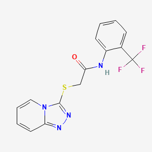 2-([1,2,4]triazolo[4,3-a]pyridin-3-ylsulfanyl)-N-[2-(trifluoromethyl)phenyl]acetamide