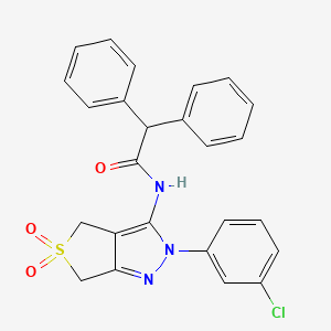 molecular formula C25H20ClN3O3S B2936205 N-(2-(3-chlorophenyl)-5,5-dioxido-4,6-dihydro-2H-thieno[3,4-c]pyrazol-3-yl)-2,2-diphenylacetamide CAS No. 681266-62-6