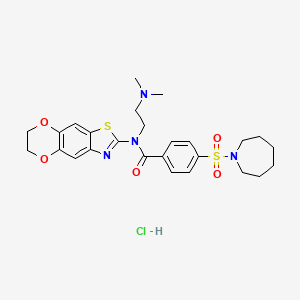 4-(azepan-1-ylsulfonyl)-N-(6,7-dihydro-[1,4]dioxino[2',3':4,5]benzo[1,2-d]thiazol-2-yl)-N-(2-(dimethylamino)ethyl)benzamide hydrochloride