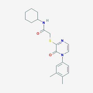 molecular formula C20H25N3O2S B2936217 N-cyclohexyl-2-[4-(3,4-dimethylphenyl)-3-oxopyrazin-2-yl]sulfanylacetamide CAS No. 941929-46-0