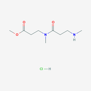 molecular formula C9H19ClN2O3 B2936222 Methyl 3-[methyl-[3-(methylamino)propanoyl]amino]propanoate;hydrochloride CAS No. 2567502-82-1