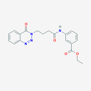 molecular formula C20H20N4O4 B2936236 Ethyl 3-[4-(4-oxo-1,2,3-benzotriazin-3-yl)butanoylamino]benzoate CAS No. 881219-79-0