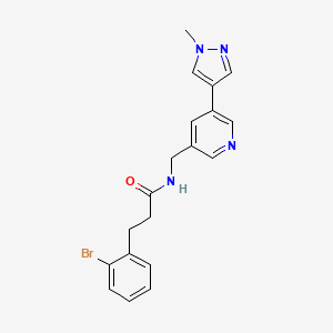3-(2-bromophenyl)-N-((5-(1-methyl-1H-pyrazol-4-yl)pyridin-3-yl)methyl)propanamide