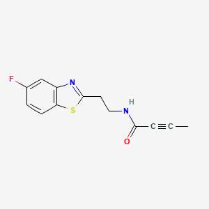 molecular formula C13H11FN2OS B2936247 N-[2-(5-Fluoro-1,3-benzothiazol-2-yl)ethyl]but-2-ynamide CAS No. 2411239-98-8