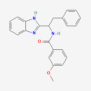 molecular formula C23H21N3O2 B2936248 N-(1-(1H-1,3-benzimidazol-2-yl)-2-phenylethyl)-3-methoxybenzenecarboxamide CAS No. 338410-55-2