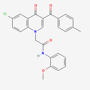2-(6-chloro-3-(4-methylbenzoyl)-4-oxoquinolin-1(4H)-yl)-N-(2-methoxyphenyl)acetamide