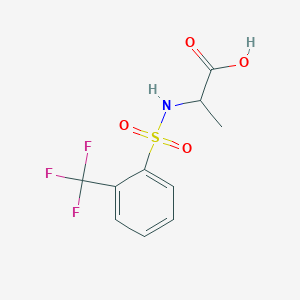 molecular formula C10H10F3NO4S B2936252 2-[2-(Trifluoromethyl)benzenesulfonamido]propanoic acid CAS No. 1008938-50-8