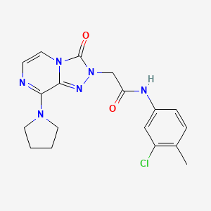 molecular formula C18H19ClN6O2 B2936255 N-(3-chloro-4-methylphenyl)-2-(3-oxo-8-pyrrolidin-1-yl[1,2,4]triazolo[4,3-a]pyrazin-2(3H)-yl)acetamide CAS No. 1251625-70-3