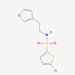 molecular formula C10H10BrNO3S2 B2936267 5-bromo-N-(2-(furan-3-yl)ethyl)thiophene-2-sulfonamide CAS No. 1428355-17-2