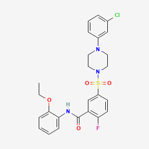 5-[4-(3-chlorophenyl)piperazin-1-yl]sulfonyl-N-(2-ethoxyphenyl)-2-fluorobenzamide