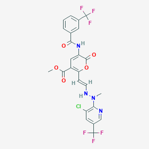 methyl 2-[(E)-2-[2-[3-chloro-5-(trifluoromethyl)pyridin-2-yl]-2-methylhydrazinyl]ethenyl]-6-oxo-5-[[3-(trifluoromethyl)benzoyl]amino]pyran-3-carboxylate