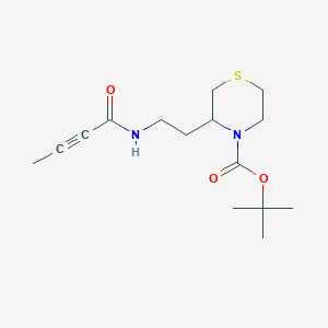 molecular formula C15H24N2O3S B2936284 Tert-butyl 3-[2-(but-2-ynoylamino)ethyl]thiomorpholine-4-carboxylate CAS No. 2411263-44-8