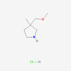 molecular formula C7H16ClNO B2936290 3-(Methoxymethyl)-3-methylpyrrolidine hydrochloride CAS No. 1820705-20-1