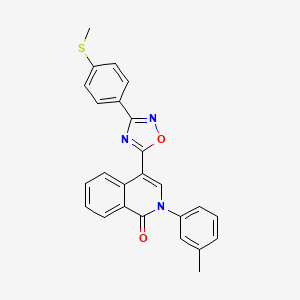 molecular formula C25H19N3O2S B2936292 2-(3-methylphenyl)-4-{3-[4-(methylsulfanyl)phenyl]-1,2,4-oxadiazol-5-yl}isoquinolin-1(2H)-one CAS No. 1326929-43-4