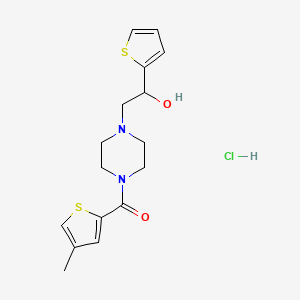 (4-(2-Hydroxy-2-(thiophen-2-yl)ethyl)piperazin-1-yl)(4-methylthiophen-2-yl)methanone hydrochloride