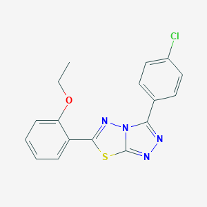 molecular formula C17H13ClN4OS B293630 3-(4-Chlorophenyl)-6-(2-ethoxyphenyl)[1,2,4]triazolo[3,4-b][1,3,4]thiadiazole 