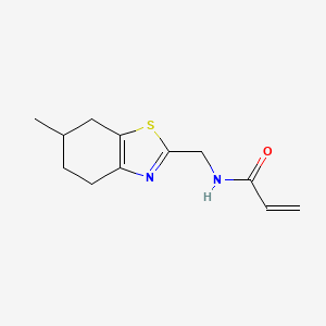 molecular formula C12H16N2OS B2936303 N-[(6-Methyl-4,5,6,7-tetrahydro-1,3-benzothiazol-2-yl)methyl]prop-2-enamide CAS No. 2361658-24-2