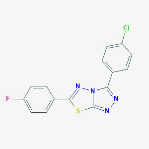 molecular formula C15H8ClFN4S B293632 3-(4-Chlorophenyl)-6-(4-fluorophenyl)[1,2,4]triazolo[3,4-b][1,3,4]thiadiazole 