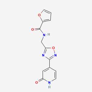 molecular formula C13H10N4O4 B2936324 N-((3-(2-oxo-1,2-dihydropyridin-4-yl)-1,2,4-oxadiazol-5-yl)methyl)furan-2-carboxamide CAS No. 2034349-22-7