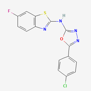 molecular formula C15H8ClFN4OS B2936330 5-(4-氯苯基)-N-(6-氟苯并[d]噻唑-2-基)-1,3,4-恶二唑-2-胺 CAS No. 862976-43-0