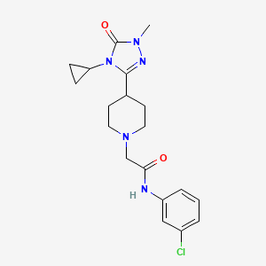 molecular formula C19H24ClN5O2 B2936332 N-(3-氯苯基)-2-(4-(4-环丙基-1-甲基-5-氧代-4,5-二氢-1H-1,2,4-三唑-3-基)哌啶-1-基)乙酰胺 CAS No. 1797847-87-0