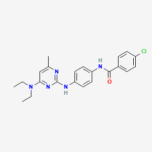 molecular formula C22H24ClN5O B2936333 4-chloro-N-(4-{[4-(diethylamino)-6-methylpyrimidin-2-yl]amino}phenyl)benzamide CAS No. 923132-28-9
