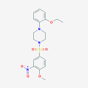 molecular formula C19H23N3O6S B2936336 1-(2-Ethoxyphenyl)-4-(4-methoxy-3-nitrophenyl)sulfonylpiperazine CAS No. 2361855-18-5