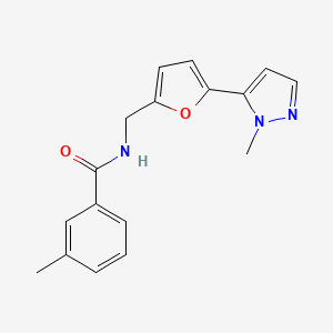 3-Methyl-N-[[5-(2-methylpyrazol-3-yl)furan-2-yl]methyl]benzamide