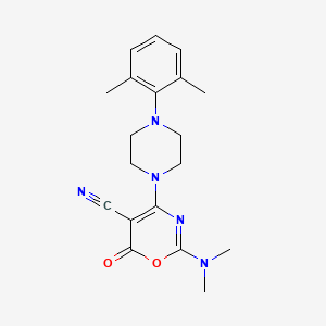 2-(dimethylamino)-4-[4-(2,6-dimethylphenyl)piperazino]-6-oxo-6H-1,3-oxazine-5-carbonitrile