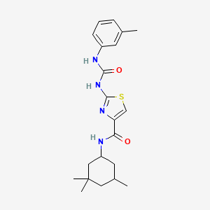 molecular formula C21H28N4O2S B2936356 2-(3-(间甲苯基)脲基)-N-(3,3,5-三甲基环己基)噻唑-4-甲酰胺 CAS No. 955732-43-1