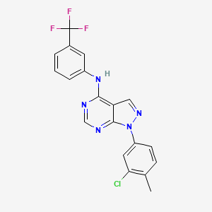 molecular formula C19H13ClF3N5 B2936367 [1-(3-Chloro-4-methylphenyl)pyrazolo[4,5-e]pyrimidin-4-yl][3-(trifluoromethyl) phenyl]amine CAS No. 890892-78-1