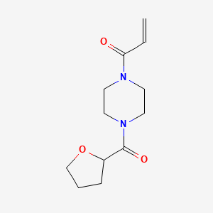 molecular formula C12H18N2O3 B2936370 1-[4-(Oxolane-2-carbonyl)piperazin-1-yl]prop-2-en-1-one CAS No. 1156920-88-5