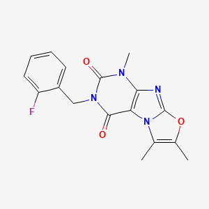 molecular formula C17H15FN4O3 B2936376 3-(2-氟苄基)-1,6,7-三甲基恶唑并[2,3-f]嘌呤-2,4(1H,3H)-二酮 CAS No. 899947-44-5