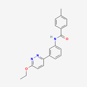 molecular formula C20H19N3O2 B2936377 N-(3-(6-ethoxypyridazin-3-yl)phenyl)-4-methylbenzamide CAS No. 922837-87-4