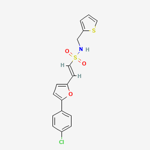 molecular formula C17H14ClNO3S2 B2936378 (E)-2-[5-(4-chlorophenyl)furan-2-yl]-N-(thiophen-2-ylmethyl)ethenesulfonamide CAS No. 339018-47-2