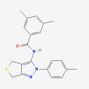 molecular formula C21H21N3OS B2936379 3,5-dimethyl-N-[2-(4-methylphenyl)-4,6-dihydrothieno[3,4-c]pyrazol-3-yl]benzamide CAS No. 450340-34-8