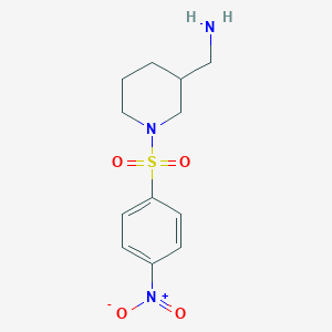 molecular formula C12H18ClN3O4S B2936394 [1-(4-Nitrobenzenesulfonyl)piperidin-3-yl]methanamine CAS No. 1586028-93-4