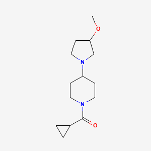 molecular formula C14H24N2O2 B2936399 Cyclopropyl(4-(3-methoxypyrrolidin-1-yl)piperidin-1-yl)methanone CAS No. 2320144-18-9